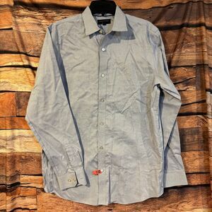 Banana Republic Casual Button-Down Shirt Men's Blue L Tall Non-Iron Cotton